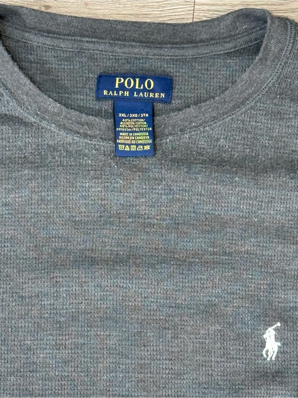 Polo by Ralph Lauren Heather Gray Crewneck Sweater with White Pony XXL